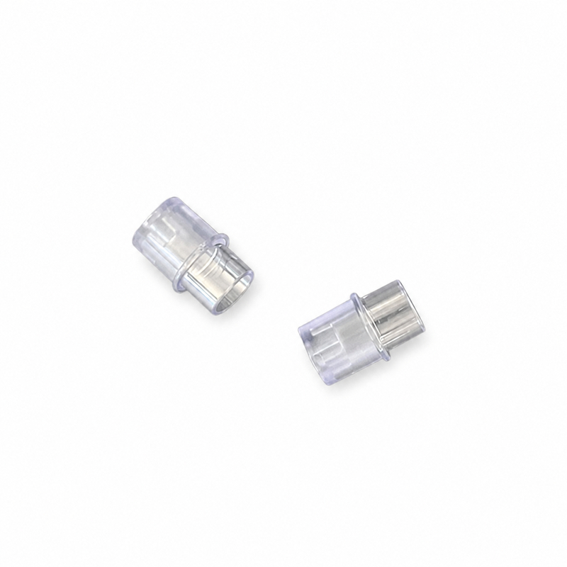 Transparent medical tubing connector