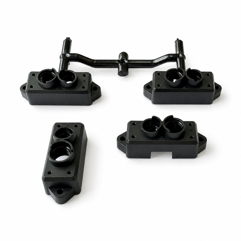 Irregular automotive plastic support bracket